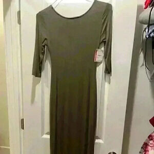 Long Green Fitted Dress‎